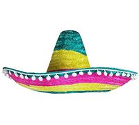 I LOVE FANCY DRESS Sombrero Rayado MULTICOLORIDO con PONPONS para Adultos Fiestas TEMATICAS O 5 DE Mayo (100 Unidades)
