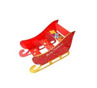 I LOVE FANCY DRESS Soporte para tartas con diseño de trineo de Papá Noel, paquete de 1 a 3 niveles, color rojo, con forma de trineo de Papá Noel, decoración de vajilla para fiestas de Navidad