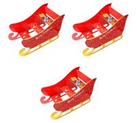 I LOVE FANCY DRESS Soporte para tartas de Papá Noel, paquete de 3 unidades, 3 niveles, color rojo, con forma de trineo de Papá Noel, decoración de vajilla para fiesta de Navidad