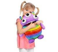I LOVE FANCY DRESS Worry Yummy Monster - Juguetes suaves para niños, 38 cm de alto, le encanta comer tus preocupaciones, cremallera morada