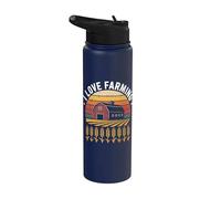 I Love Farming Granero Trigo Atardecer Stainless Steel Insulated Water Bottle