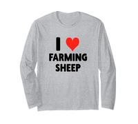 I Love Farming Sheep Farm- Corazón Lindo Divertido Manga Larga