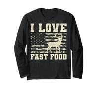 I Love Fast Food Retro Diner Burgers Fries Pizza Manga Larga