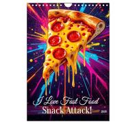 I Love Fast Food - Snack Attack! (Wandkalender 2026 DIN A4 hoch), CALVENDO Monatskalender: Ein farbenfroher Kalender, der Streetfood in kunstvolle Pop-Art-Momente verwandelt.