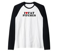 I Love Fat Pitches Funny Baseball Humor Hitter Quote Camiseta Manga Raglan