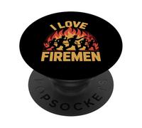 I Love Firemen Héroes Valientes Fuego PopSockets PopGrip Adhesivo