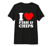 I Love Fish and Chips, I Heart Fish and Chips Camiseta Premium