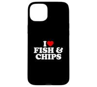 I Love Fish and Chips, I Heart Fish and Chips Carcasa para iPhone 15 Plus