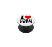 I Love Fish and Chips, I Heart Fish and Chips PopSockets PopGrip Adhesivo