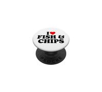 I Love Fish and Chips, I Heart Fish and Chips PopSockets PopGrip Adhesivo