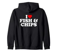 I Love Fish and Chips, I Heart Fish and Chips Sudadera con Capucha