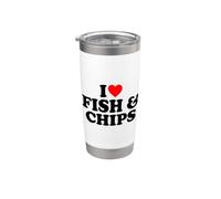 I Love Fish And Chips, I Heart Fish And Chips Vaso térmico de acero inoxidable de doble pared