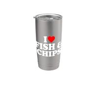 I Love Fish And Chips, I Heart Fish And Chips Vaso térmico de acero inoxidable de doble pared
