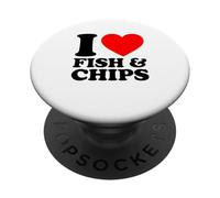 I Love Fish and Chips PopSockets PopGrip Adhesivo