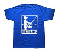 I Love Fishing Fisherman Carp Fly T-Shirt Birthday Funny Graphic Fashion Cotton Short Sleeve T Shirts Harajuku Sapphire L