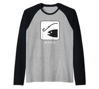 I Love Fishing in Japanese Me Encanta la Pesca en japonés Camiseta Manga Raglan