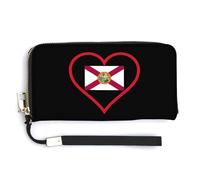 I Love Florida and Heart - Cartera de piel con correa para la muñeca para hombres y mujeres, Estilo:, 20.0*10.5cm