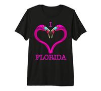 I Love Florida corazón diseño flamencos Rosa Camiseta Premium