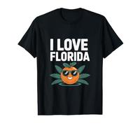 I Love Florida Happy Orange con Gafas De Sol Camiseta gráfica económica