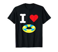 I Love Flotadores de piscina Balsa Fiesta de verano Océano Agua Diversión Relax Camiseta