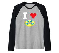 I Love Flotadores de piscina Balsa Fiesta de verano Océano Agua Diversión Relax Camiseta Manga Raglan