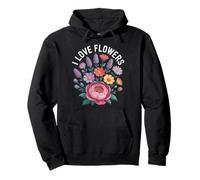 I Love Flowers Hermoso Diseño Floral Sudadera con Capucha