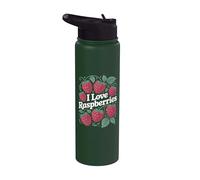 I Love Frambuesas Fruta Pasión Jardín Delight Stainless Steel Insulated Water Bottle