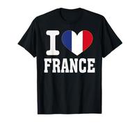 I Love France Heart Souvenir Lovers Pride Travel Camiseta
