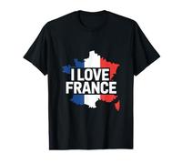 I Love France - Mapa francés Orgullo patriótico Camiseta gráfica económica