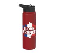 I Love France - Mapa francés Orgullo patriótico Stainless Steel Insulated Water Bottle