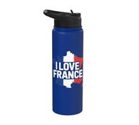 I Love France - Mapa francés Orgullo patriótico Stainless Steel Insulated Water Bottle