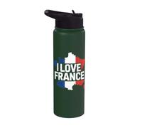 I Love France - Mapa francés Orgullo patriótico Stainless Steel Insulated Water Bottle