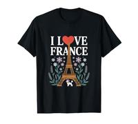 I Love France Torre Eiffel Caniche Camiseta gráfica económica