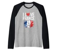 I Love France Torre Eiffel París Camiseta Manga Raglan