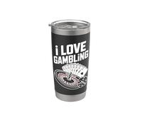 I Love Gambling Casino Poker Ruleta Tarjetas Dados Vaso térmico de acero inoxidable de doble pared