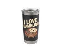 I Love Gambling Casino Poker Ruleta Vaso térmico de acero inoxidable de doble pared