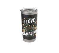 I Love Gambling Casino Ruleta Dados Vaso térmico de acero inoxidable de doble pared
