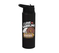 I Love Gambling Casino Slots Ruleta Stainless Steel Insulated Water Bottle