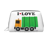 I Love Garbage Trucks - Bolsa de maquillaje de viaje con compartimentos, bolsa de aseo portátil para mujer, Silver, One Size