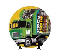 I Love Garbage Trucks - Platos decorativos de cerámica de porcelana china con soporte de exhibición hecho a mano, adorno de cerámica con personalidad, plato de cena de porcelana, manualidades para el