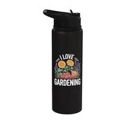I Love Gardening Girasoles Lavanda Tomates Stainless Steel Insulated Water Bottle