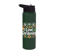 I Love Gardening Herramientas de jardinería Floral Stainless Steel Insulated Water Bottle