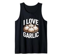 I Love Garlic Entusiasta Humor Gráfico Camiseta sin Mangas