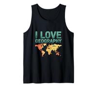 I Love Geography Mapa del Mundo Pasión Revelar Camiseta sin Mangas