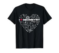 I Love Geometry - Círculo de Formas matemáticas Camiseta gráfica económica, Hombre, Negro, M