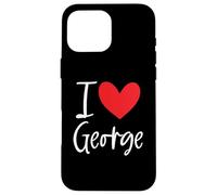 I Love George Nombre Personalizado Boy Man BFF Friend Heart Carcasa para iPhone 16 Pro MAX
