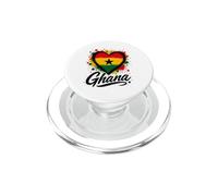 I Love Ghana Vacaciones Viaje Bandera Corazón Turista Diseño PopSockets PopGrip para MagSafe