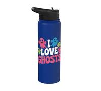 I Love Ghosts Colorido Fantasmas Felices Diversión Stainless Steel Insulated Water Bottle