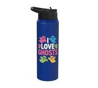 I Love Ghosts Vibrante Espíritus inquietantes Diversión Stainless Steel Insulated Water Bottle
