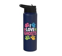 I Love Ghosts Vibrante Espíritus inquietantes Diversión Stainless Steel Insulated Water Bottle